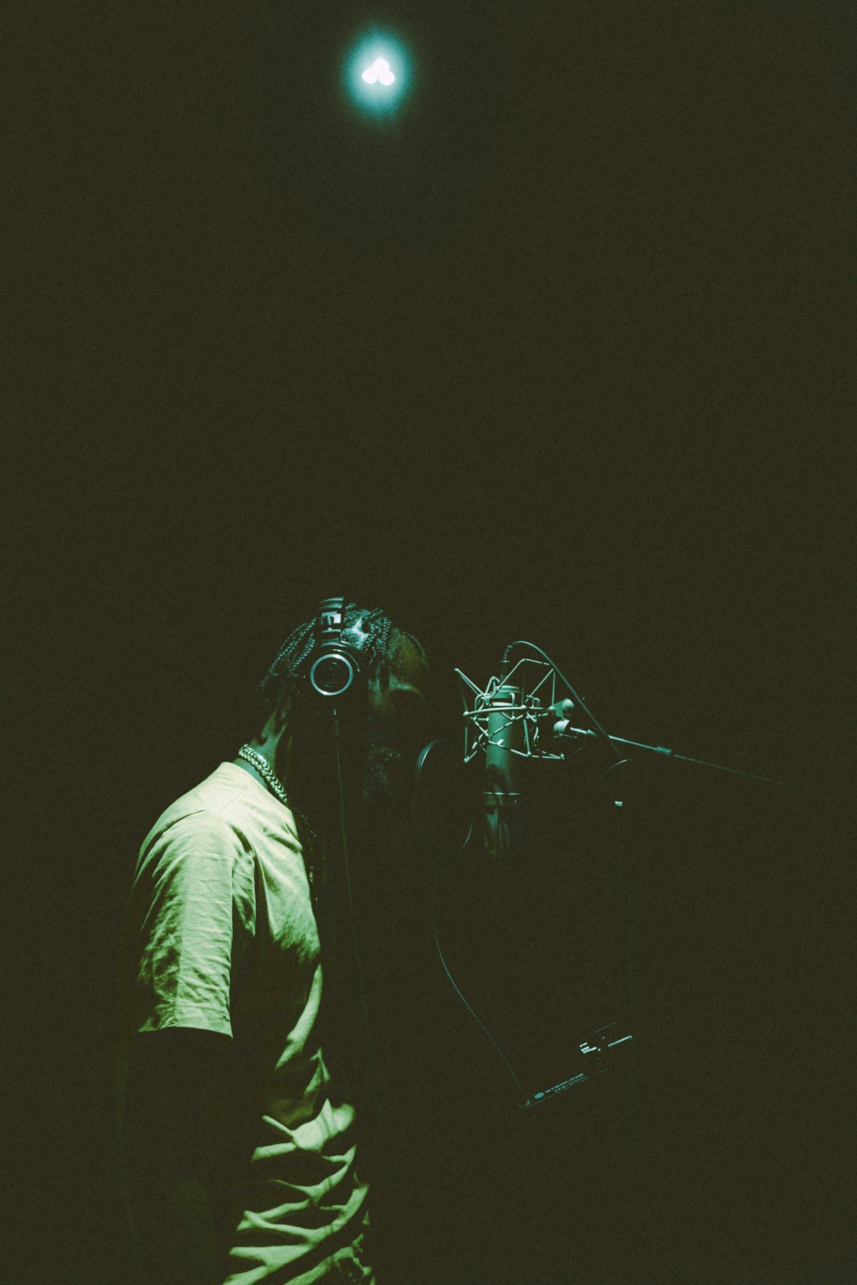 A creative at work in a recording studio